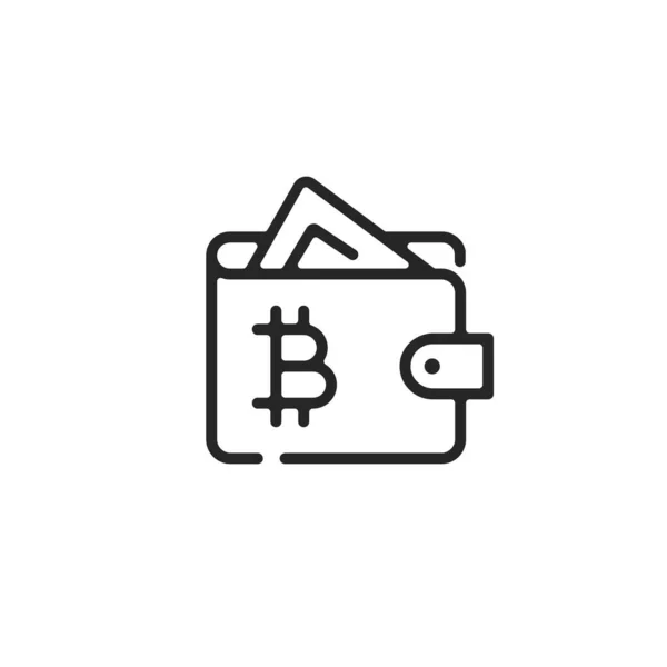 Vektor Bitcoin Plånbok Ikon Grafisk Design Högsta Kvalitet Modern Skylt — Stock vektor