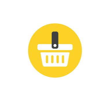 Alışveriş sepeti ikonu. Vektör simgesi. Düz tasarım