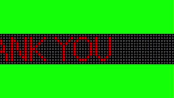 Benekli Led Mesajı Için Teşekkürler Yeşil Ekran — Stok video