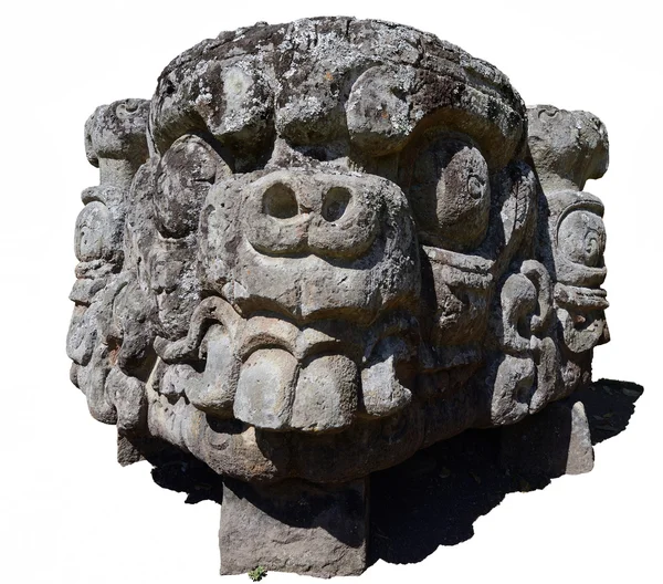 Una misteriosa estela de piedra antigua ciudad maya de Copán en Honduras — Foto de Stock