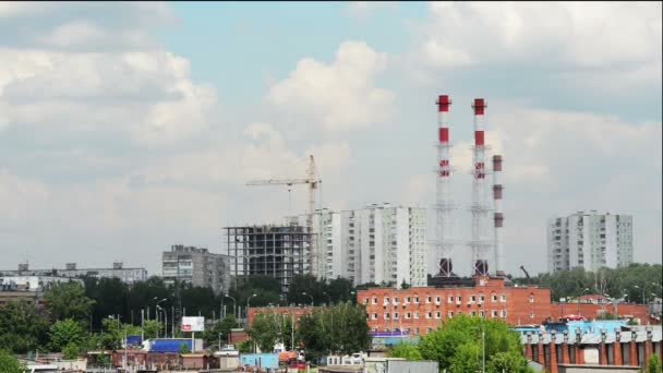 Miasto poza Moskwa infrastruktury upływ czasu. — Wideo stockowe