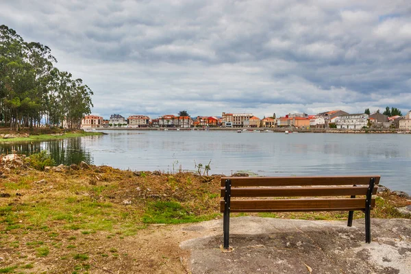 Viewpoint Bench Vilanova Arousa Its Estuary — стоковое фото