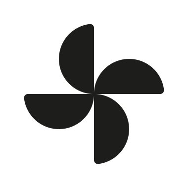 Beyaz arkaplanda pervane simgesi izole edildi. Pervane vektör logosu. Düz dizayn tarzında hayranınızım. Web grafikleri için modern vektör pictogramı - stok vektörü.