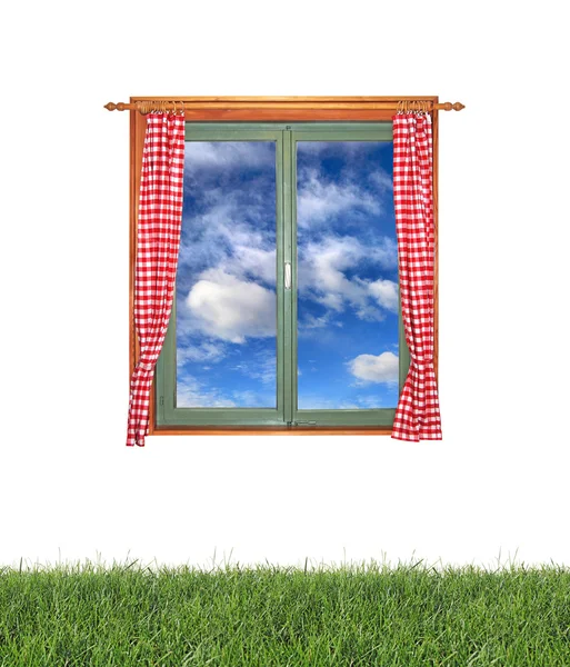 Window and grass — Stock Photo, Image