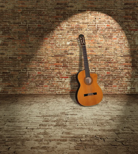 Guitar and wall — Stock Photo, Image