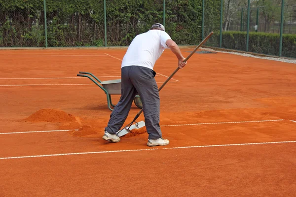 Opravy tenisový kurt — Stock fotografie