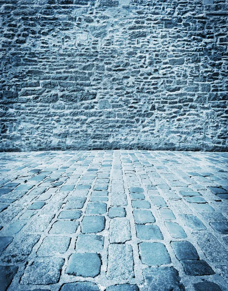 Mavi taş duvar — Stok fotoğraf