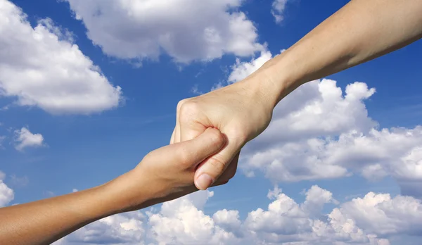 Hands and sky — Stock Photo, Image