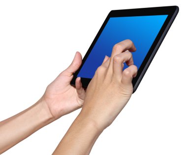 Tablet kullanan kadın