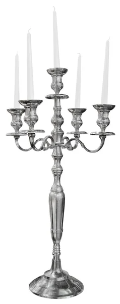 Vecchio candeliere d'argento — Foto Stock