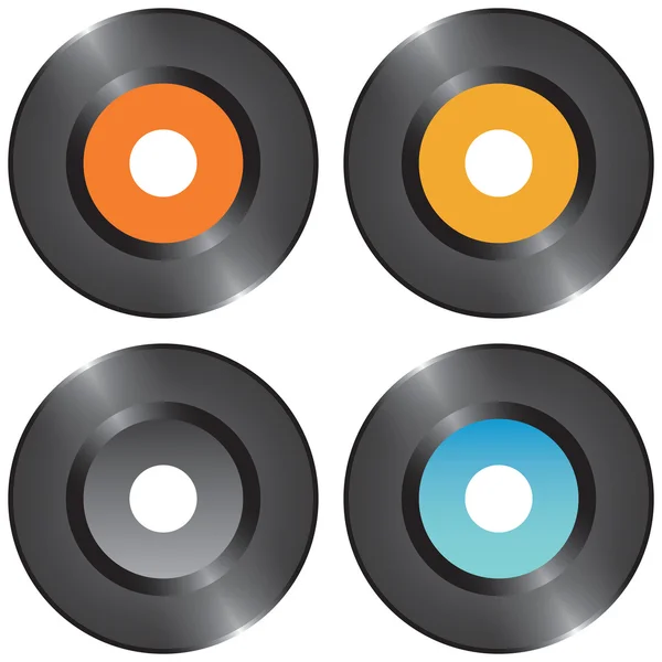 Establecer discos de vinilo — Vector de stock