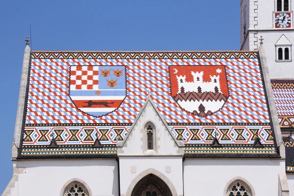 Telhado da Igreja de São Marcos em Zagreb — Fotografia de Stock