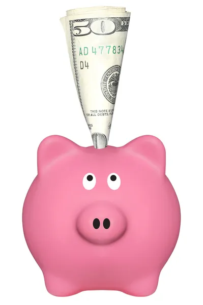 Roze piggy bank — Stockfoto