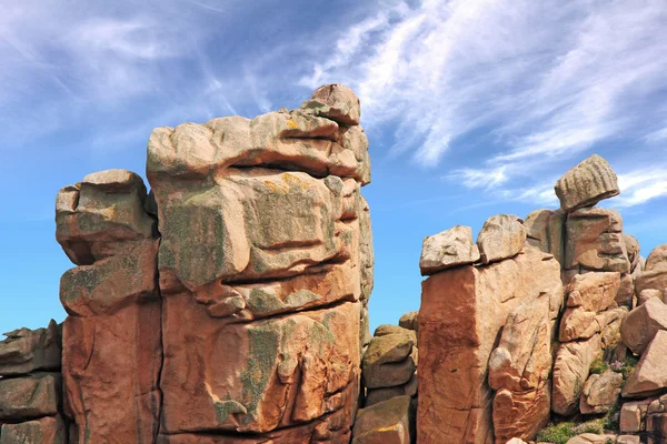 Pink granite coast Ploumanach — Stock Photo, Image