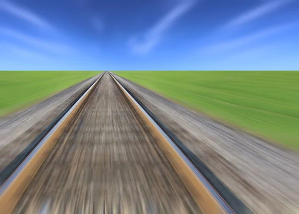 Railway track blurred — Stock Photo, Image