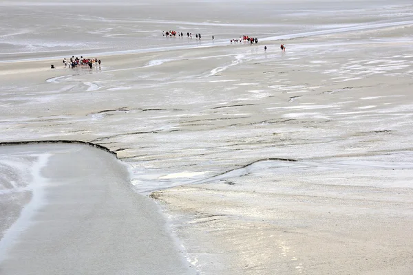 Pilger nach mont Saint Michel — Stockfoto