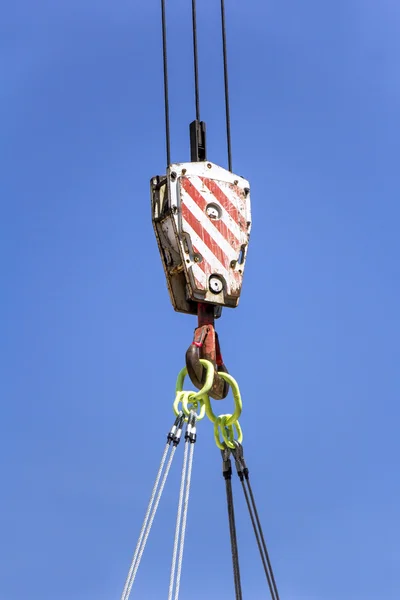 Gancho de guindaste de construção — Fotografia de Stock