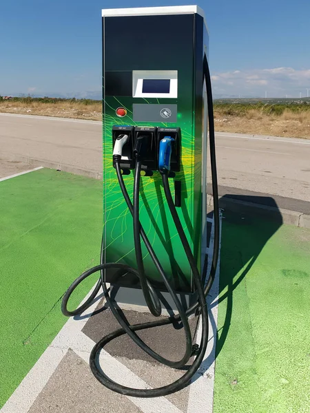 Estación Carga Para Coche Eléctrico Fuente Alimentación Para Carga Eléctrica — Foto de Stock