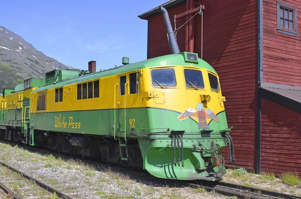 Lok, white pass och yukon järnväg — Stockfoto