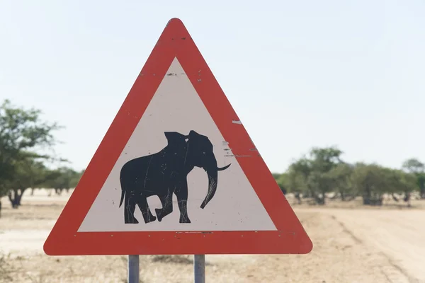 Straßenschild Elefant — Stockfoto