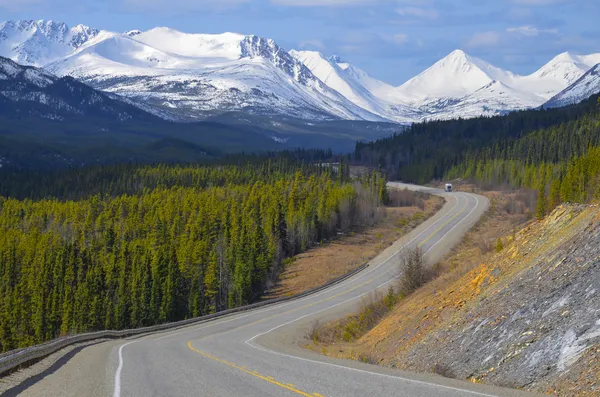 Kanada Alaska highway, terytorium Jukon, — Zdjęcie stockowe