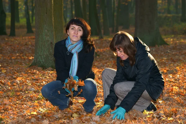 Two women in the park — Stock Photo, Image