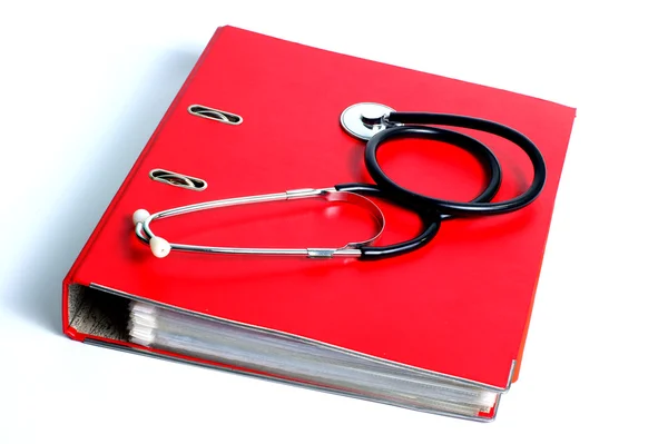 Stethoscope and file folder — Stock Photo, Image