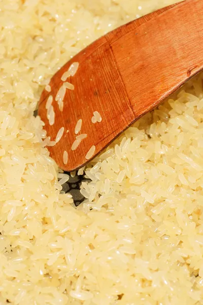 Skillet with rice — Stock Photo, Image