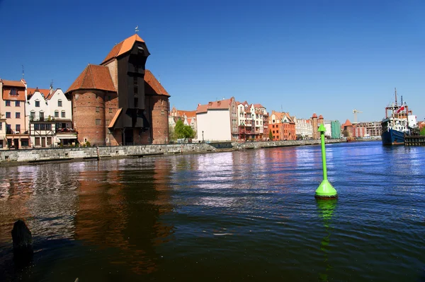 13. yüzyıldan Gdansk, danzig, Polonya ünlü ahşap vinç — Stok fotoğraf