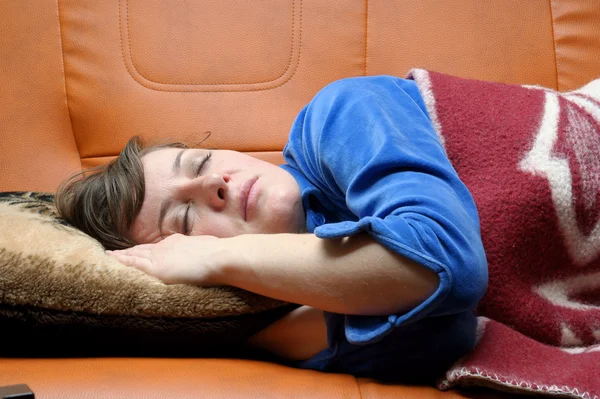 Woman sleeps on pillow — Stock Photo, Image