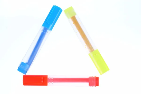 Colorful markers over a white background. — Stock Photo, Image