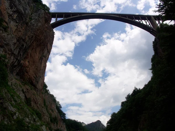 Tara Bridge is arch bridge over the Tara River Montenegro. — Zdjęcie stockowe