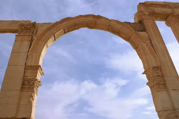 Kolommen in oude palmyra, Syrië — Stockfoto