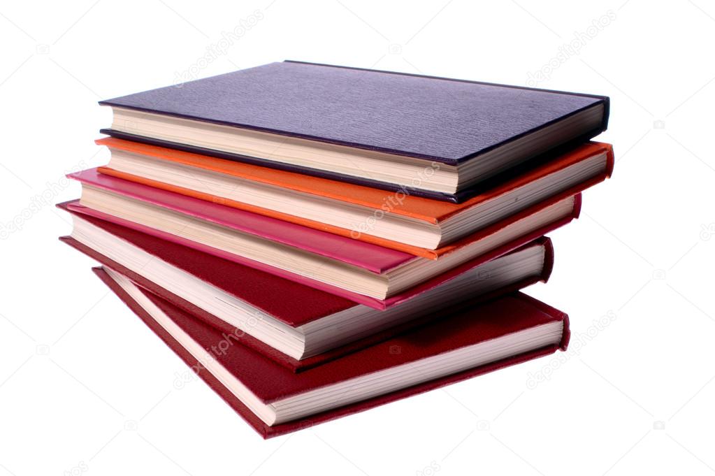 Hardcover books stack isolated on white Stock Photo by ©Voyagerix 18242467