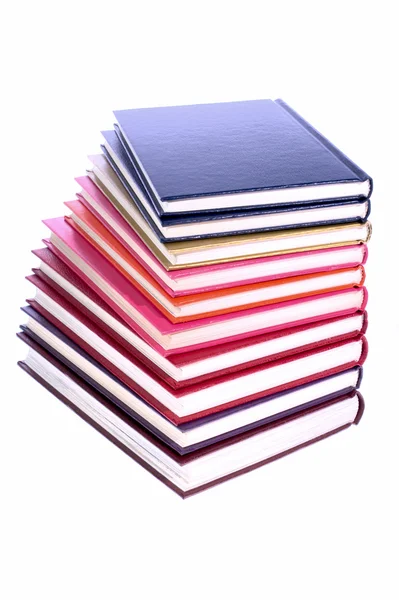 Hardcover books stack isolated on white — Stock Photo, Image