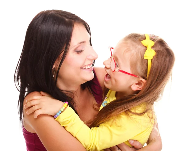 Litle baby laughing toddler girl playing mom doing fun — Stock Photo, Image