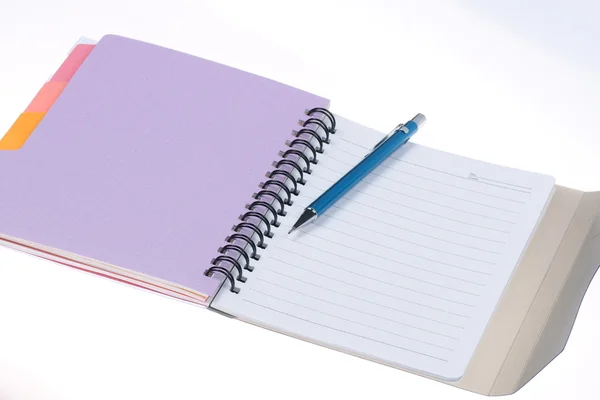 Cadernos e lápis - material escolar — Fotografia de Stock