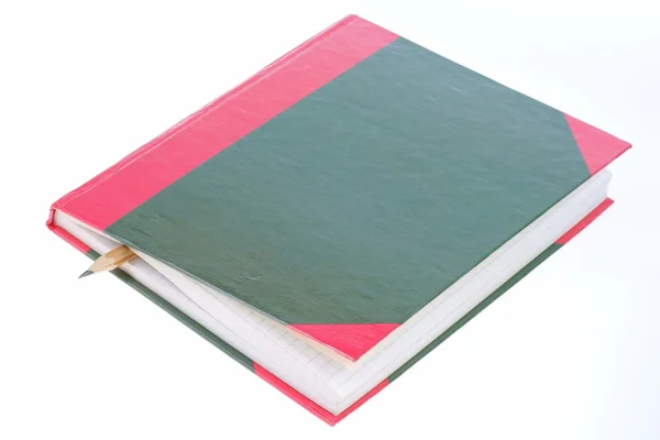 Green notebook and pencil — Stock Photo, Image