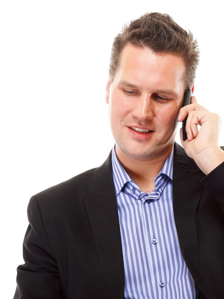 Businessman speaking on his mobile isolated — Stock Photo, Image