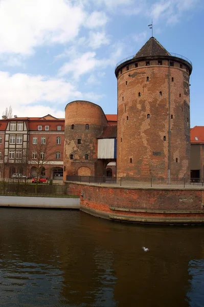 Gdansk, Danzig, Polônia, famosa uma torre redonda — Fotografia de Stock