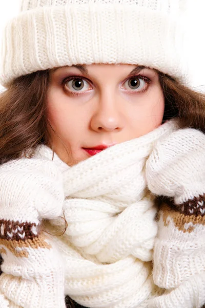 Beautiful woman in warm clothing winter Stock Photo