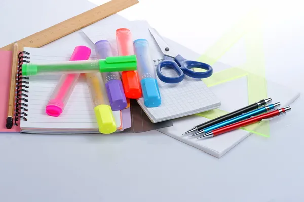 Back to school, close-ups, school supplies — Stock Photo, Image