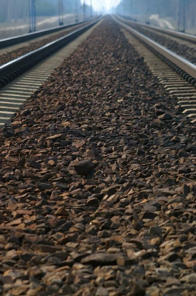 Demiryolu rayları - elektrik — Stok fotoğraf