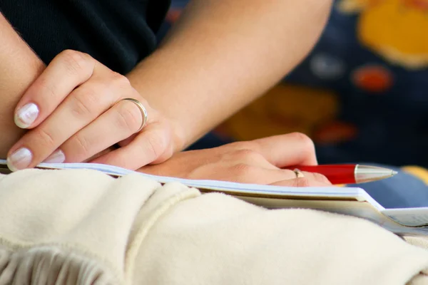 Conference meeting notebooks and writing — Stock Photo, Image