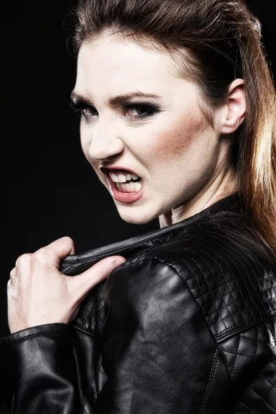 Subculture - punk female teenager screaming — Stock Photo, Image