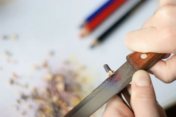 Sharpened colored pencils — Stock Photo, Image