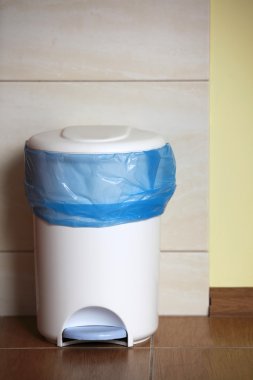 trash can with a plastic bag inside clipart