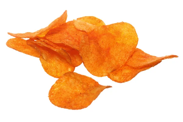 Chips. potatischips isolerad på vit. — Stockfoto