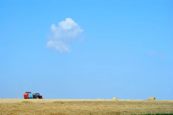 Travaux de tracteur sur le terrain — Photo