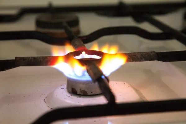 Quemadura de gas de una cocina estufa de gas — Foto de Stock